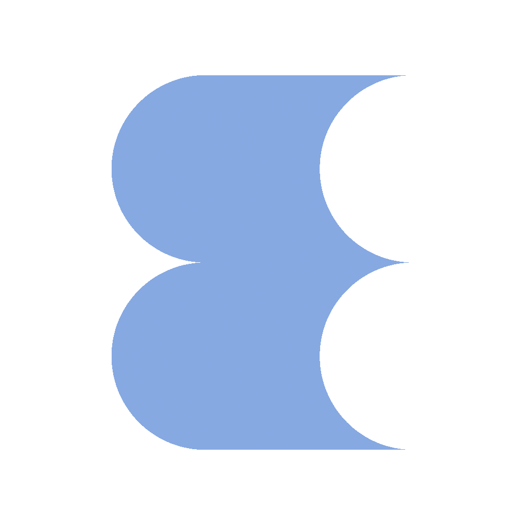 Stylized blue letter B logo design.