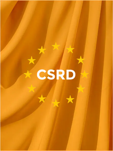 CSRD logo with EU stars on yellow background.