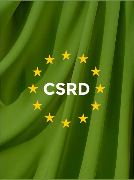CSRD logo with stars on green background